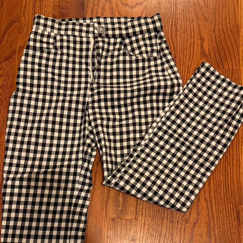 Free People Black and White Checkered Women’s Pants